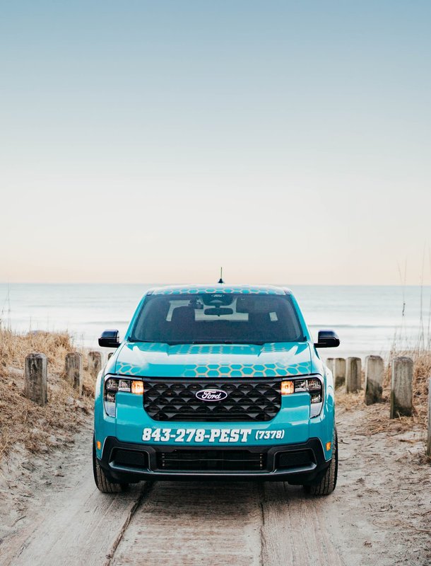 Outdoor pest control service in progress